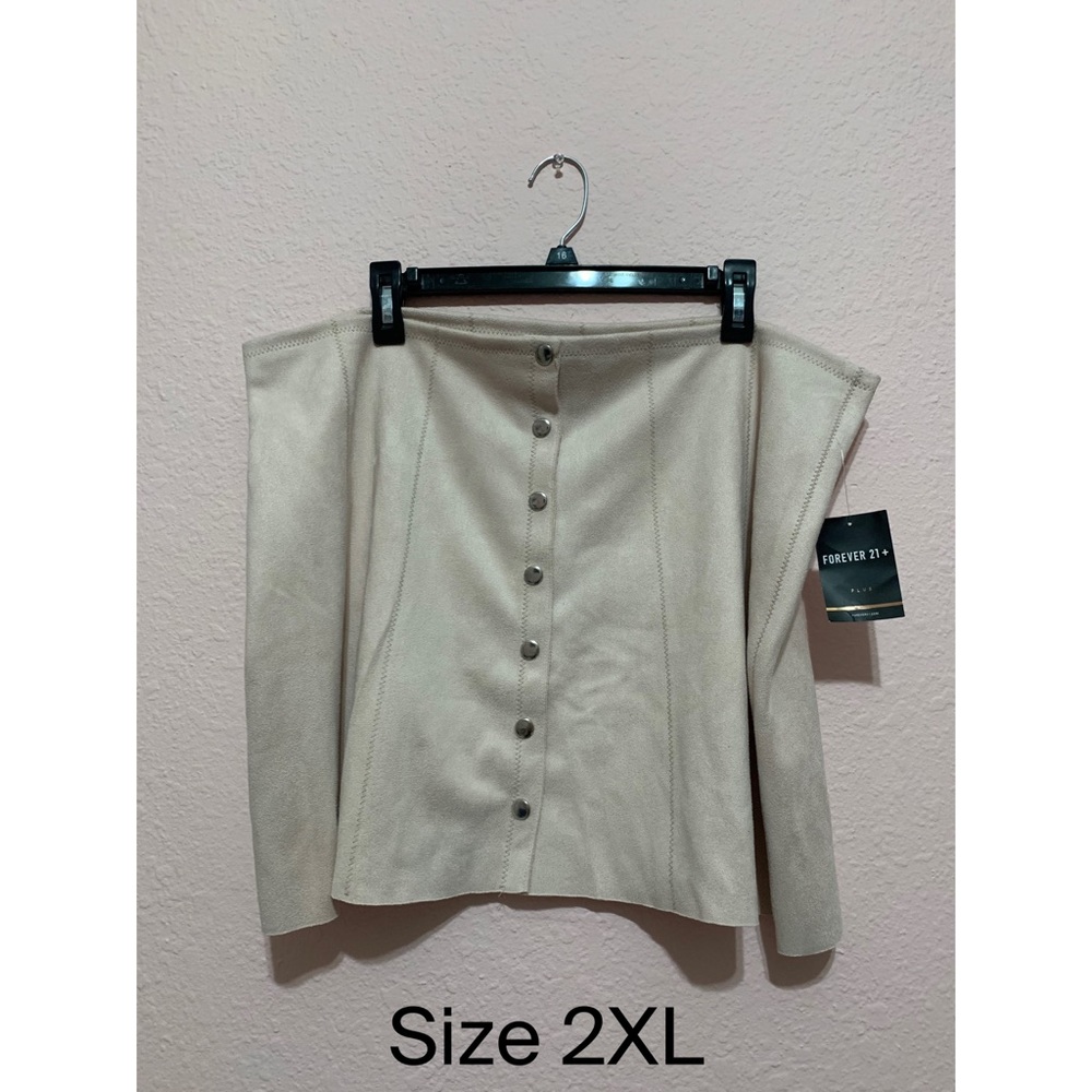 F21 Button Up Suede Skirt